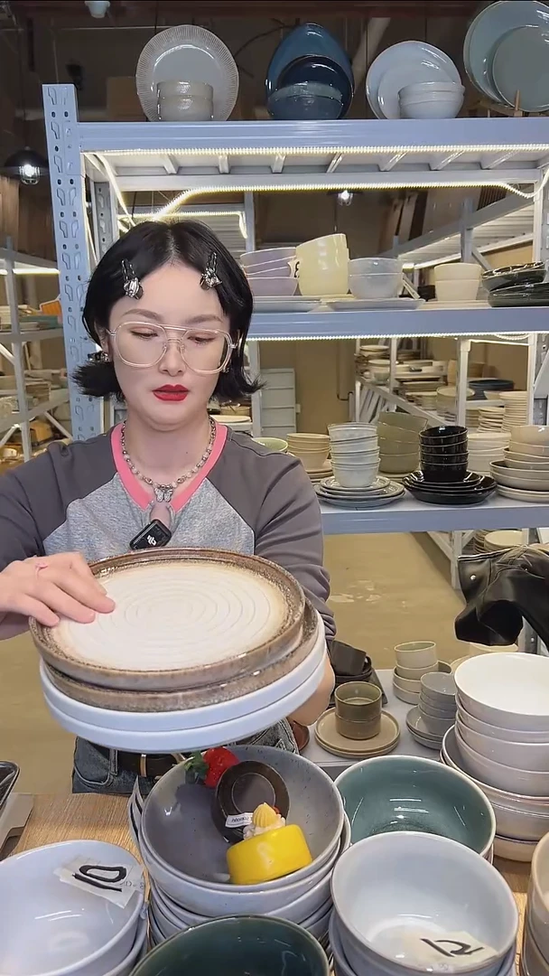 瓷91小盘外贸尾货高温釉下彩陶瓷餐具默认微瑕