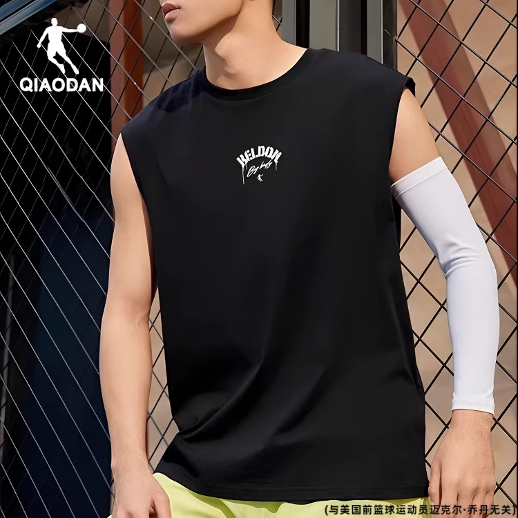 乔丹纯棉运动背心男2025夏季新款无袖坎肩透气篮球训练上衣健身