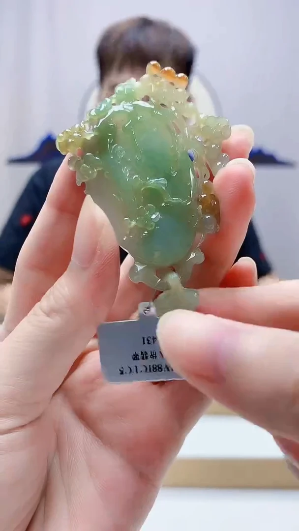 未镶嵌定制翡翠4868zm-毛货挂件环环相扣29
