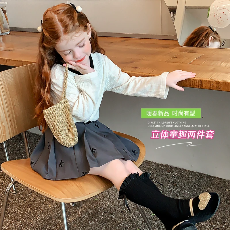 尤画儿童休闲二件套女童春季运动中大童宝藏洋气女孩套装潮67021