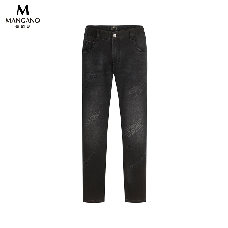 曼加龙24秋款水洗直筒长裤男士牛仔裤2232321