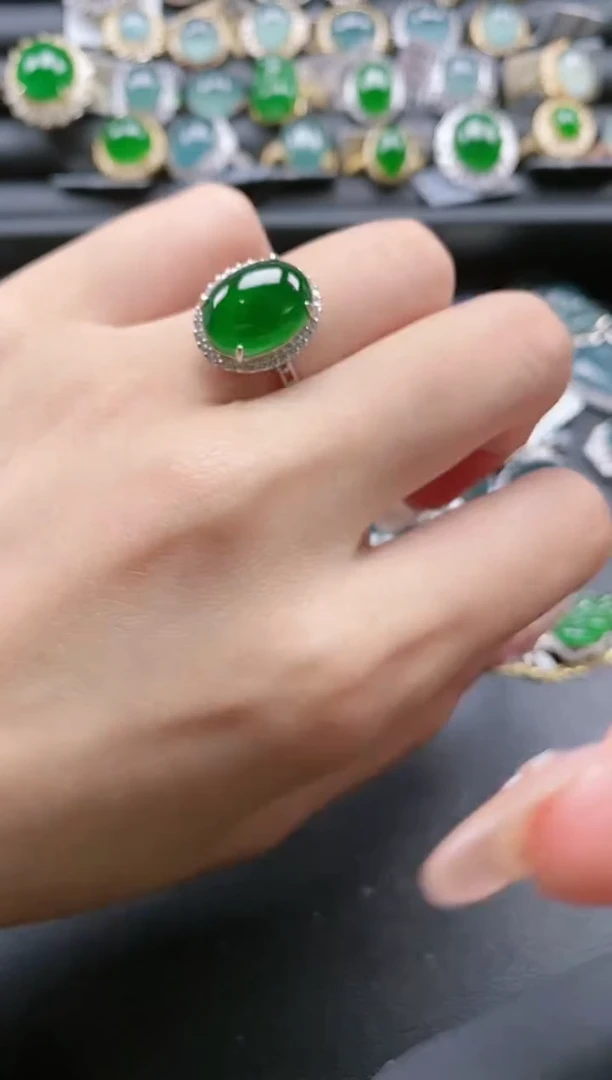 【闪购商品】翡翠戒指银S925镶嵌51511