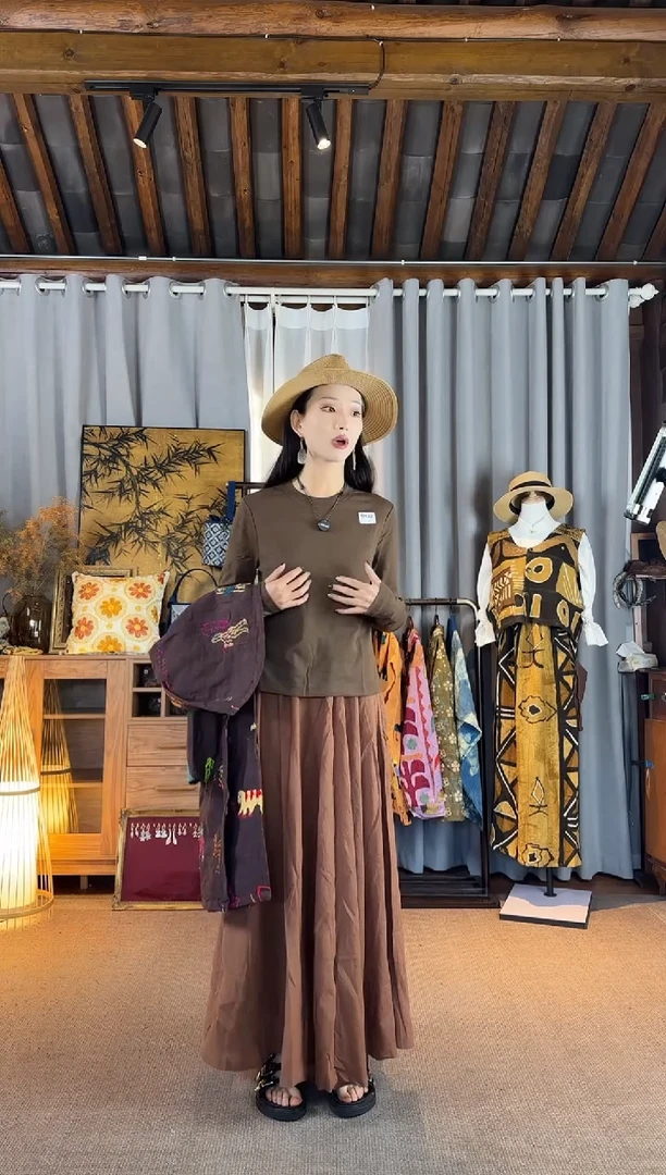 设计师款咖色天丝羊毛衫