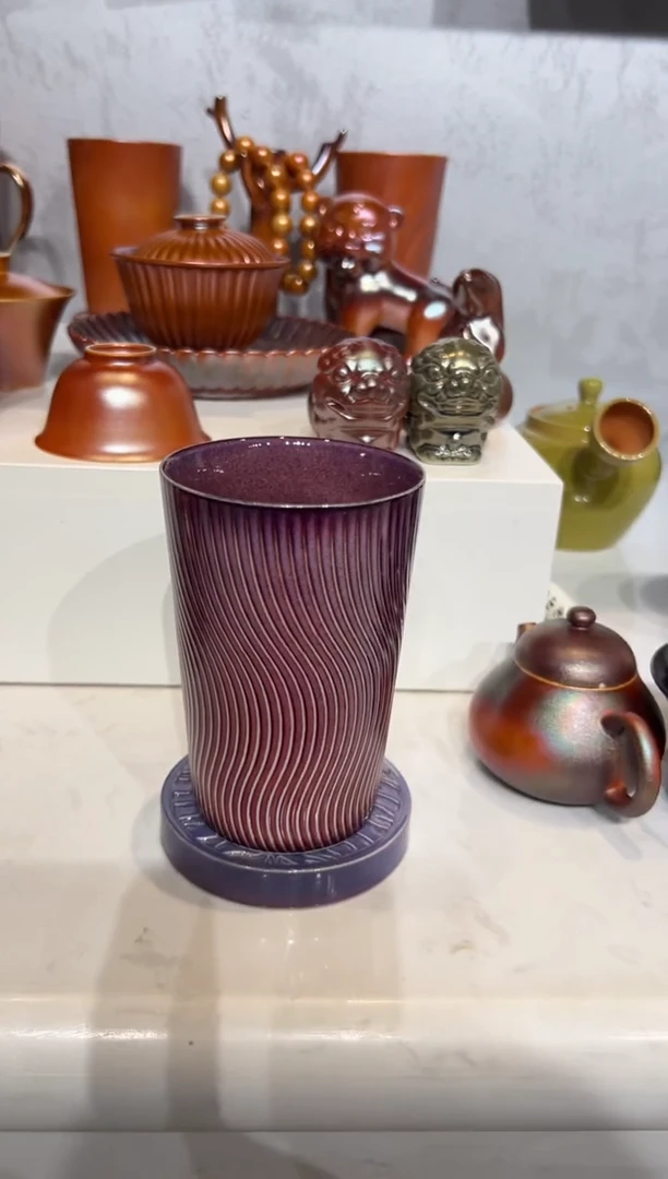 106柴房陶瓷柴烧马克杯带杯垫