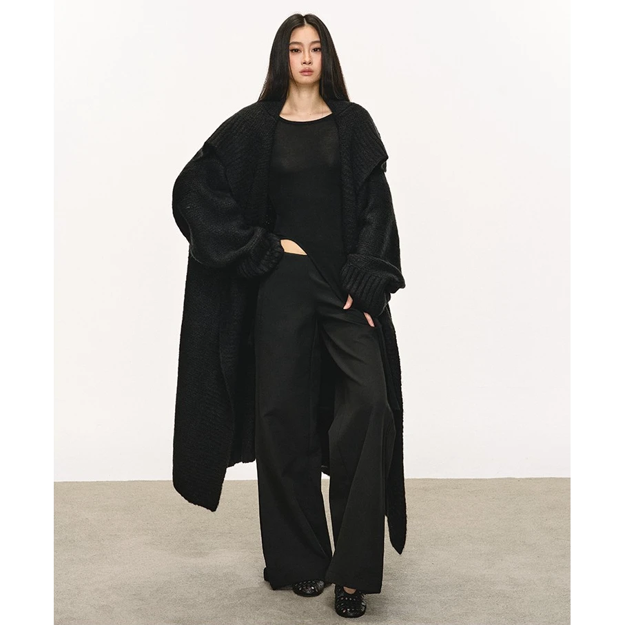 anna aneae羊毛毛衣外套女冬季巨好看的气质穿搭长款针织显瘦上衣