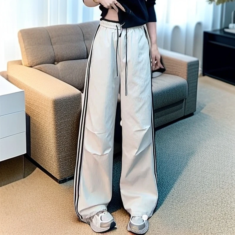 时尚侧面杠条拼色腰头工装裤93102