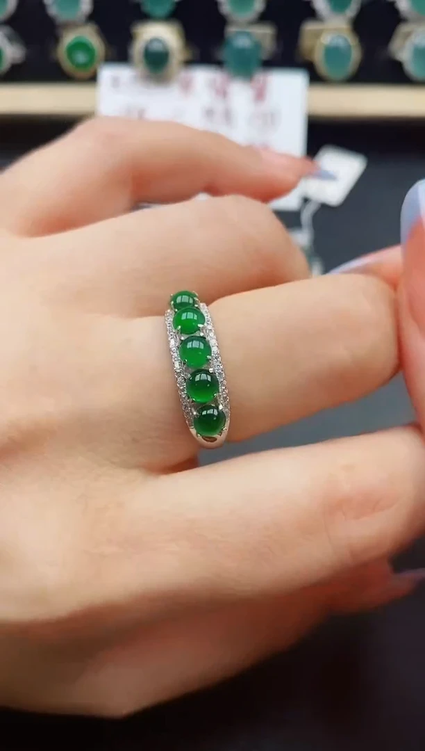 翡翠戒指银S925镶嵌3312