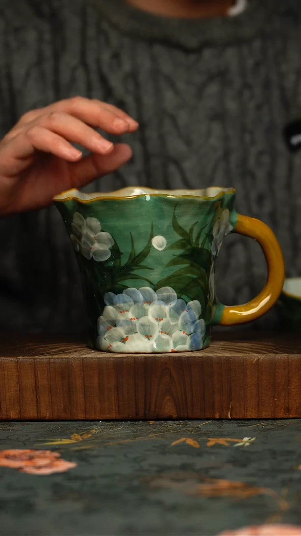 瓷片釉下彩手工手绘同款陶器