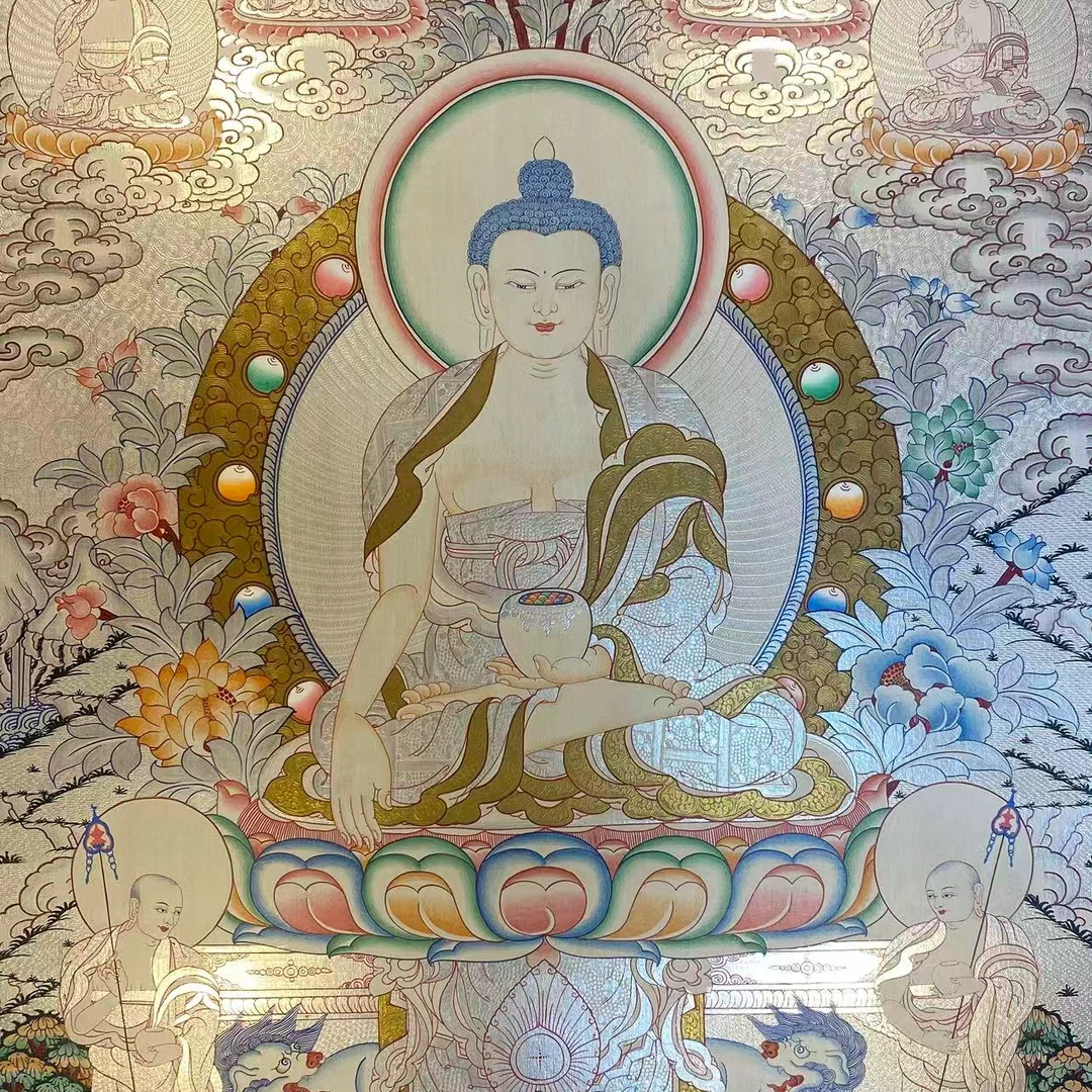 慧阚唐卡红唐蓝唐银箔人物题材唐卡尺寸75*50联系客服选款