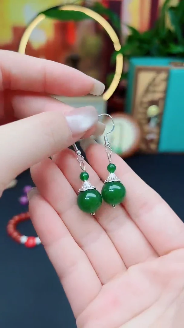 玛瑙/玉髓耳饰银S925镶嵌733000