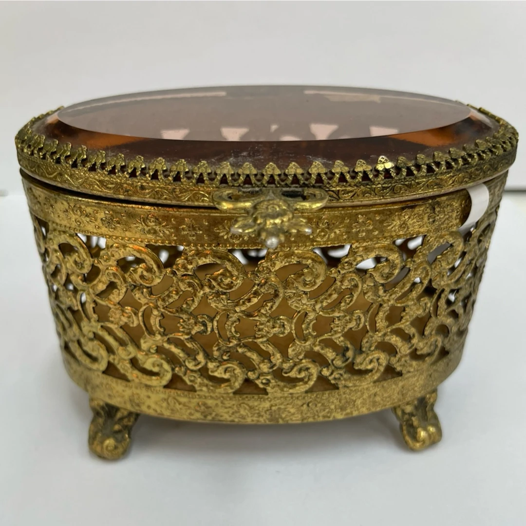 黄铜玻璃盖小盒子