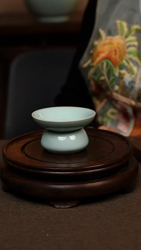瓷片天青色斗笠 茶漏 微瑕不带礼盒
