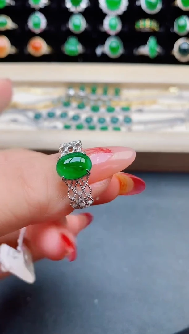 【闪购商品】翡翠戒指银S925镶嵌321321