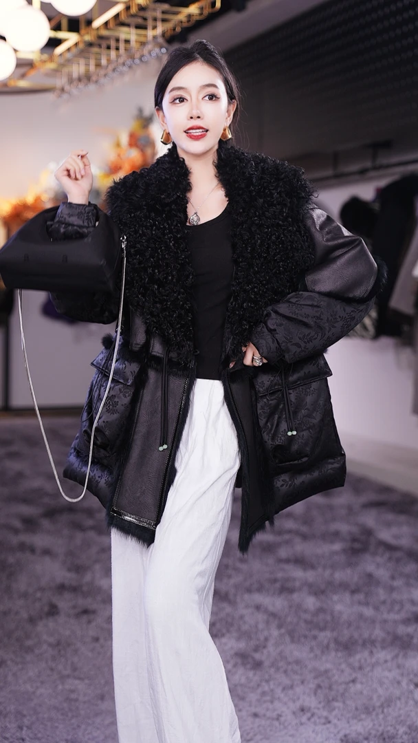 【Yongjia】新款时尚皮毛一体鹅绒外套99770-1