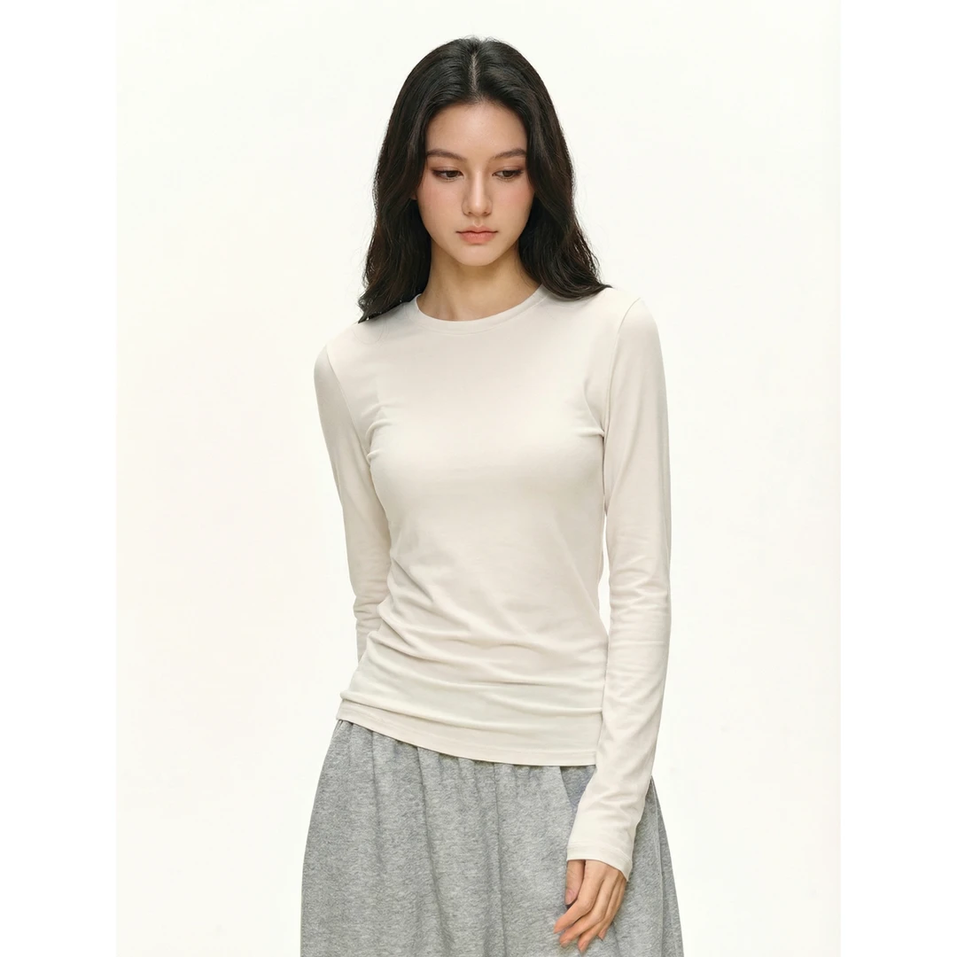 美利奴羊毛打底衫女2025秋冬保暖气质简约显瘦上衣T恤秋冬服装