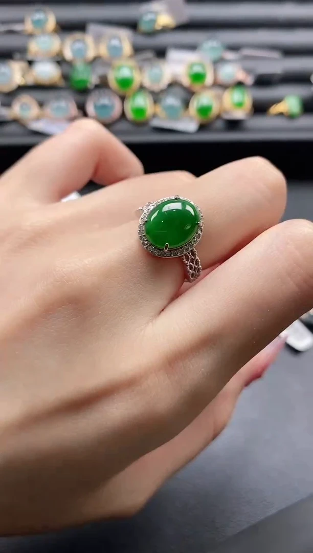 【闪购商品】翡翠戒指银S925镶嵌1111