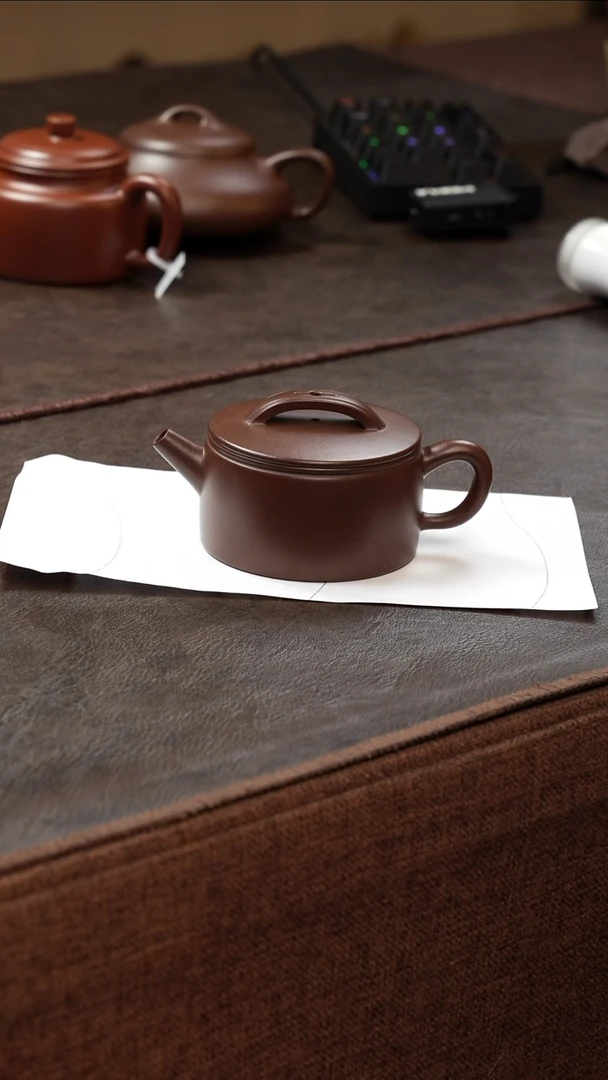 茶壶紫砂壶·27老紫泥汉瓦125cc