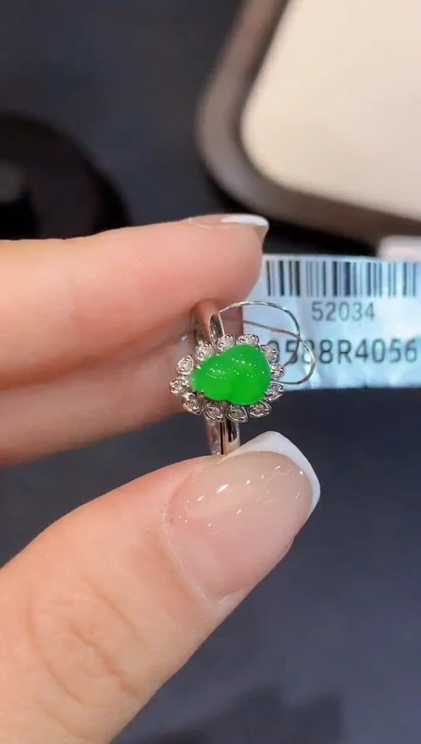 翡翠戒指18K金镶嵌SF多样性发其一