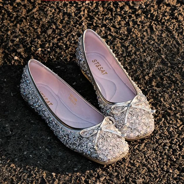 【白月梵星】星期六甄选彩钻单鞋芭蕾鞋方头百搭低跟女鞋SSD1111059