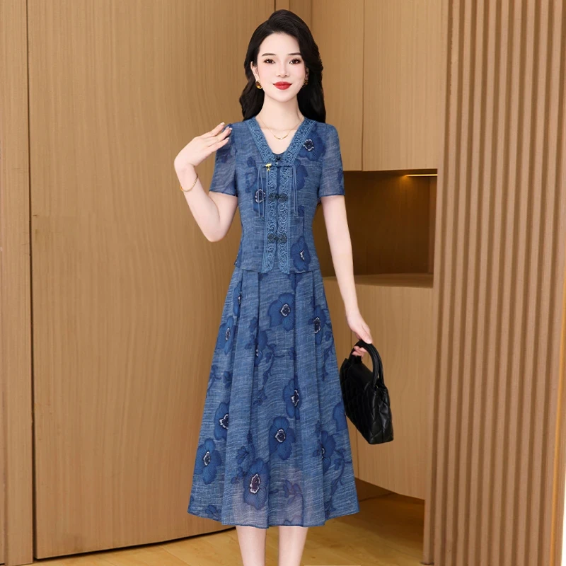 新中式国风套装连衣裙女2025新款春夏流行高端大气十三行品牌两件