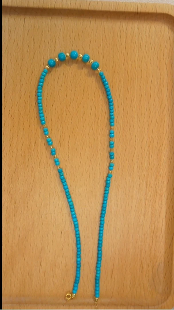 18K金镶嵌绿松石项链发货一件