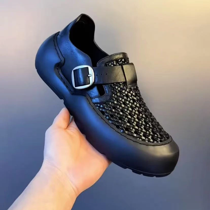 新款高品质编织皮面休闲百搭男鞋