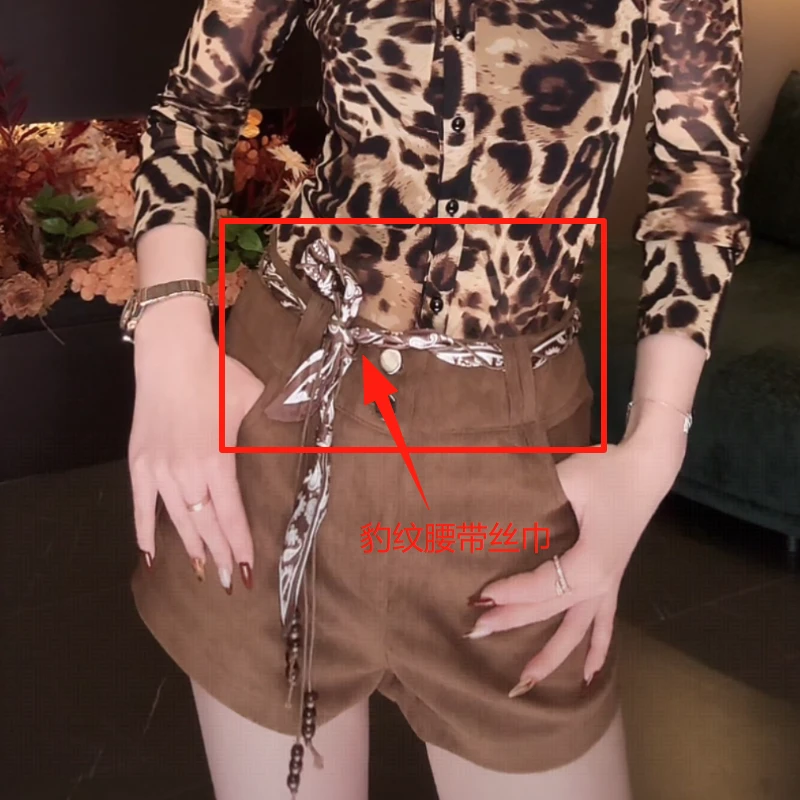 SS姗姗 50870050豹纹丝巾休闲时尚腰带