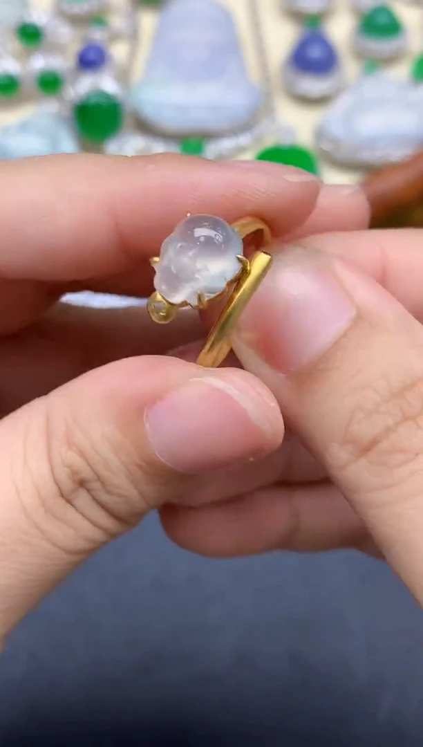 18K金镶嵌戒指翡翠359-中国好珍宝