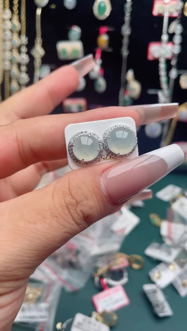 翡翠银S925镶嵌吊坠(不含链)、