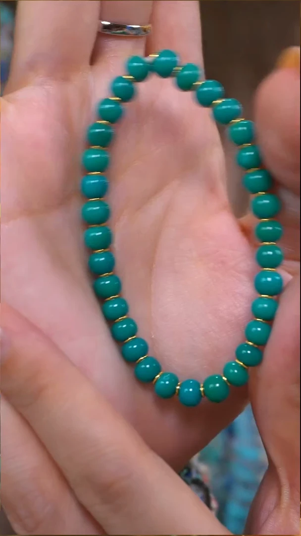 18K金镶嵌绿松石手串