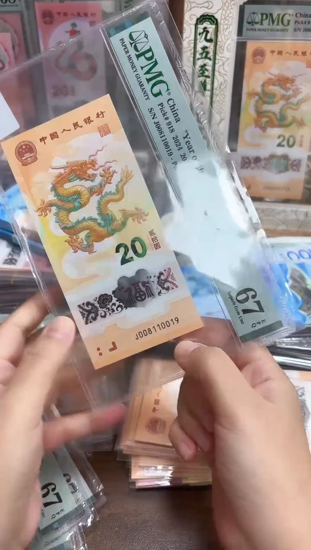 塑料24年龙钞0189组合倒置号-PMG67