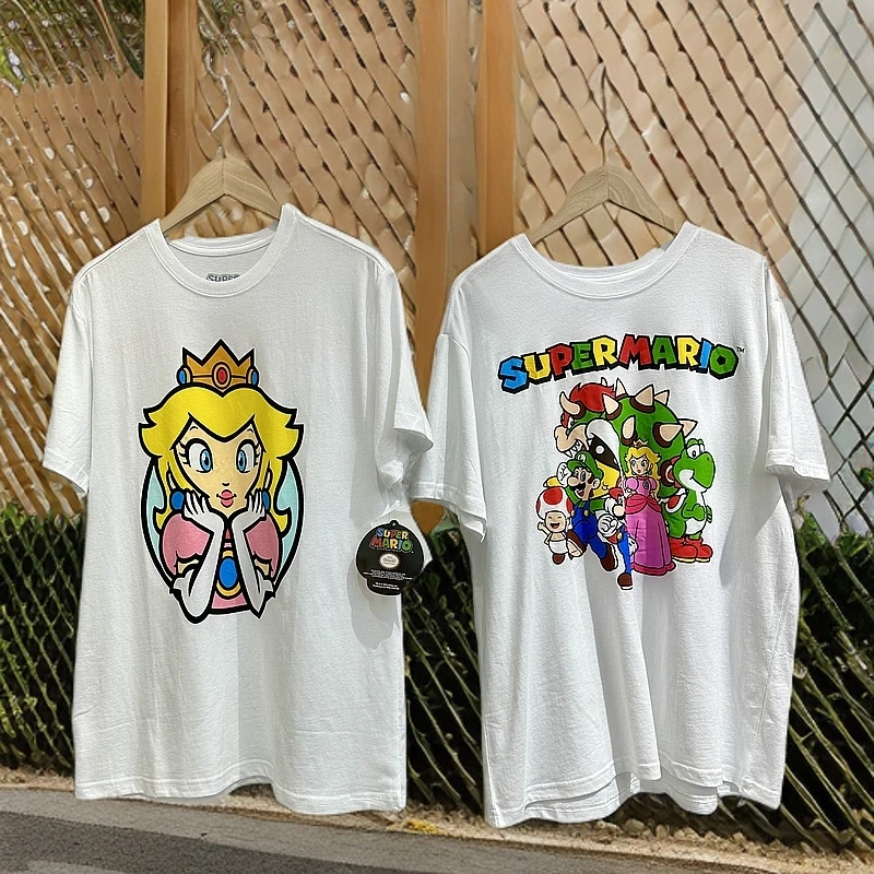 A410出口欧美风格简约款式舒适时尚卡通T恤纯棉休闲情侣夏季潮流