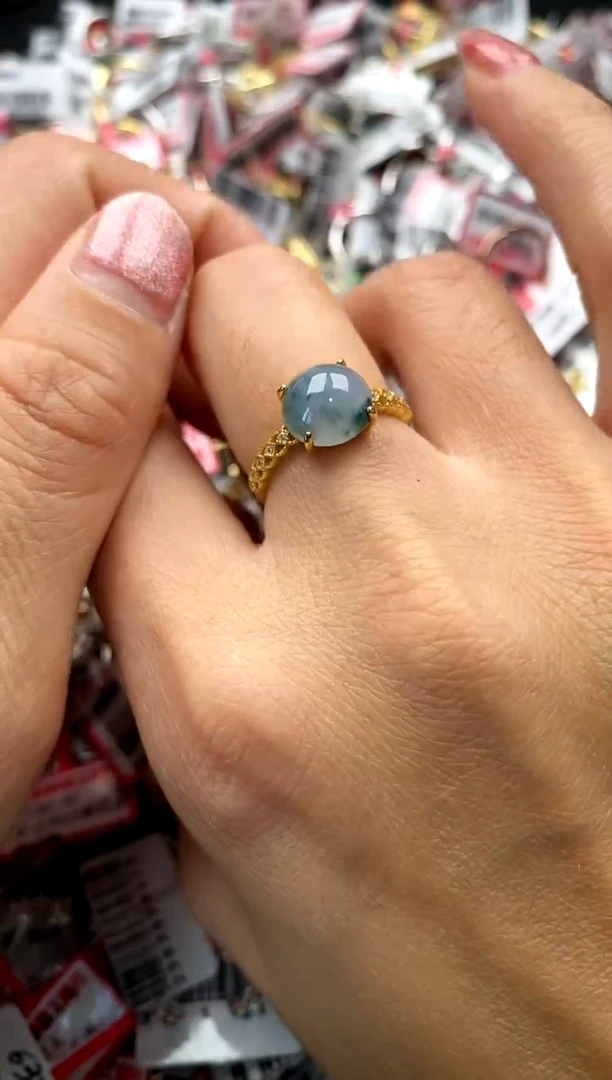 【闪购商品】翡翠戒指银S925镶嵌666666666     1