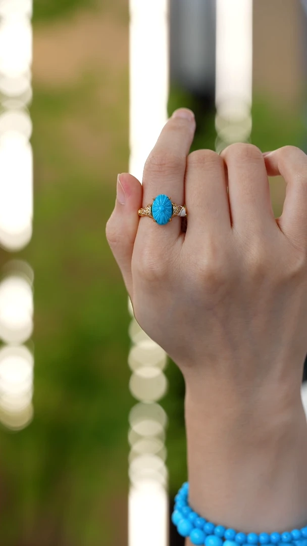 银S925镶嵌绿松石戒指秒拍号16