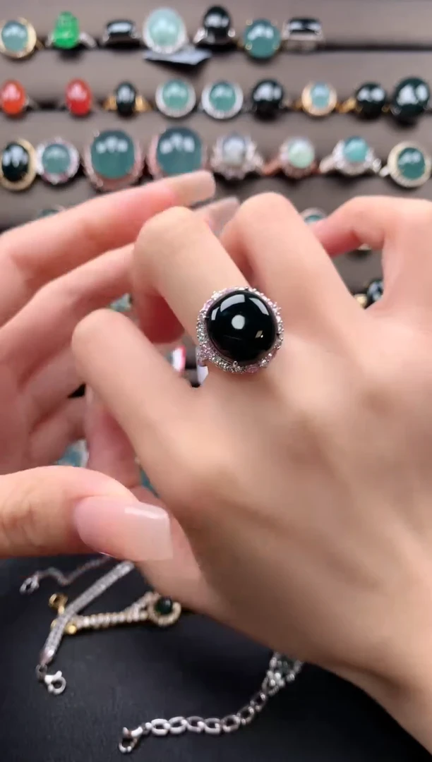 【闪购商品】翡翠戒指银S925镶嵌432432423