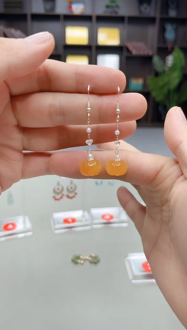 银S925镶嵌耳饰玛瑙/玉髓W06