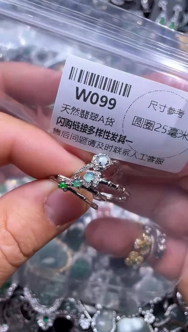 【闪购商品】翡翠颈饰未镶嵌W099戒指 多样性发其二