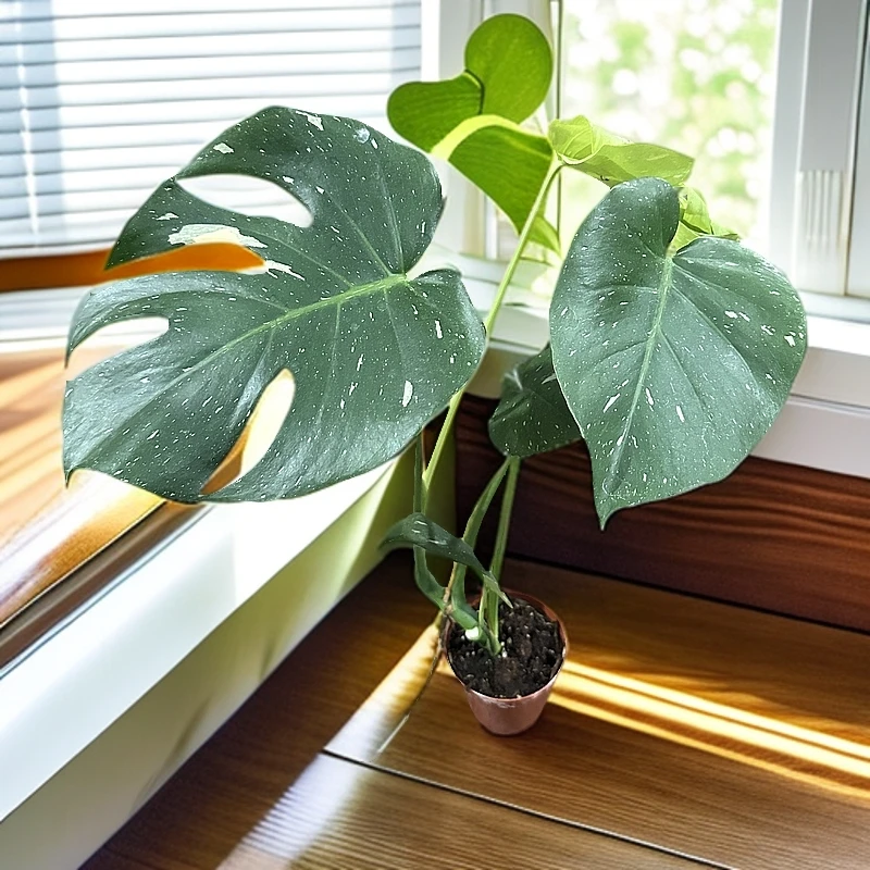 洒金耳环室内龟背竹板鸭散光养绿植白锦龟背竹珊瑚颂徐子尧