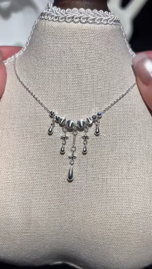 链子925银无瀑布星星项链发一