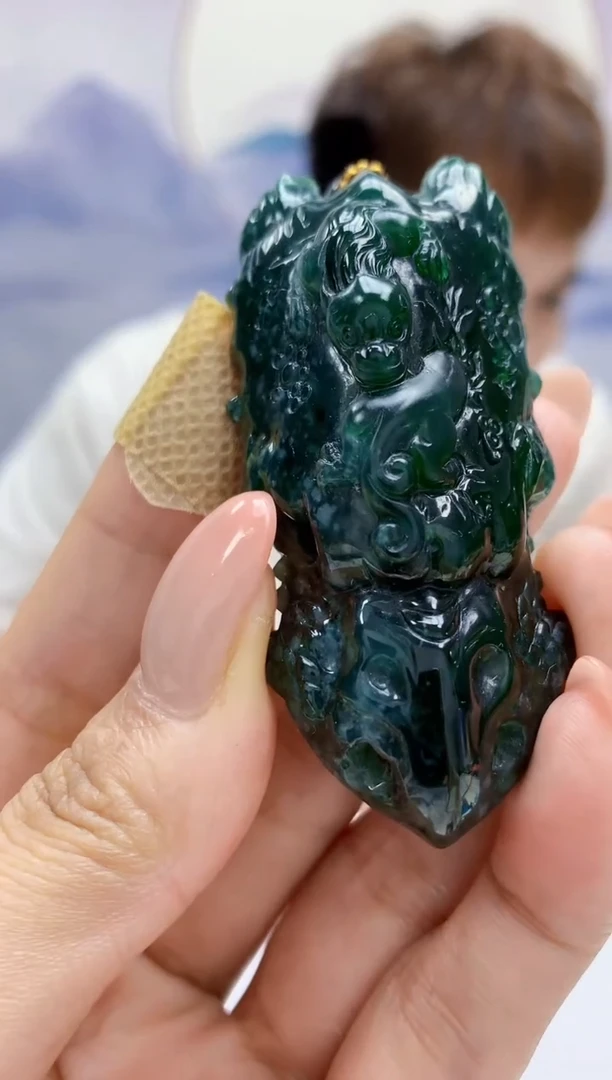 定制翡翠未镶嵌4868MM-毛货挂件109