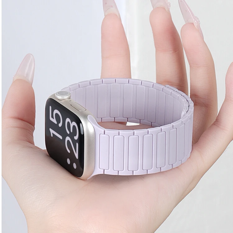 婧仪同款适用iwatchS10表带苹果手表S9新款S8磁吸硅胶7夏天SE运动