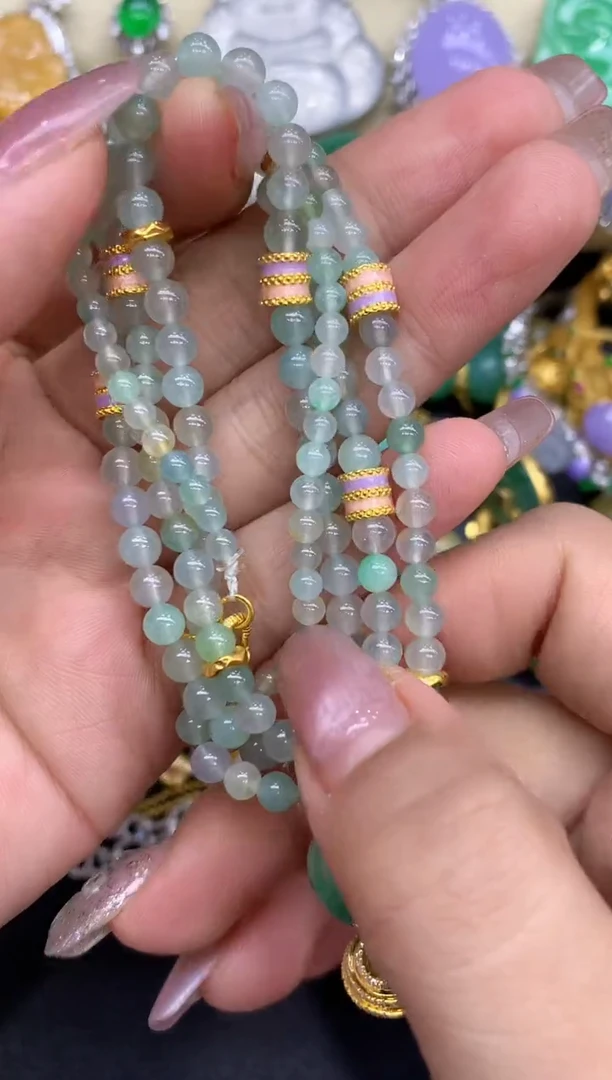 颈饰18K金镶嵌翡翠285-中国好珍宝