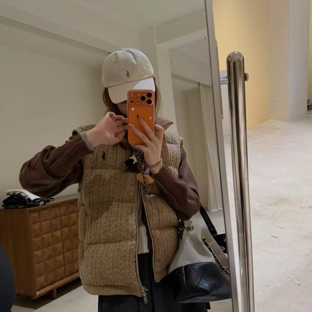 IU INC 秋冬90白鸭绒 刺绣休闲马甲保暖无袖上衣