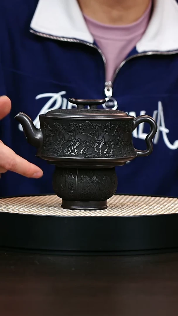 茶壶紫砂石黄金马玉堂
