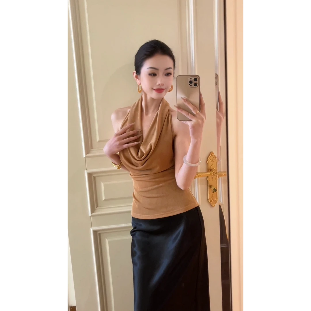 裁一2025新品针织荡领上衣25-24上衣