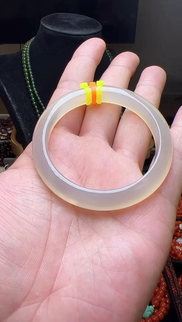 玛瑙/玉髓手镯未镶嵌睿***常香槟金玛瑙手镯圈口57+