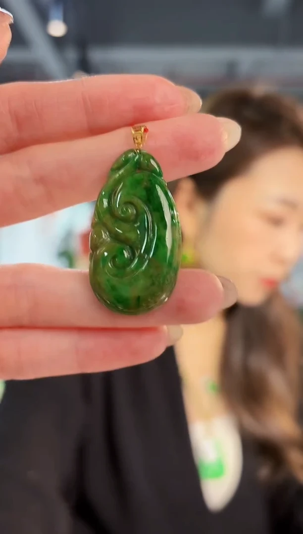 【闪购商品】翡翠颈饰18K金镶嵌缅料A货/支持复检/一件