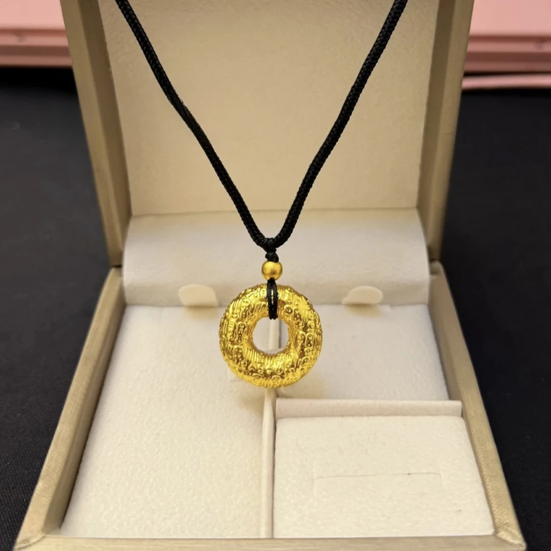 铜合金吊坠 百福平安扣满福雕刻男女手工精工吊坠挂坠项链