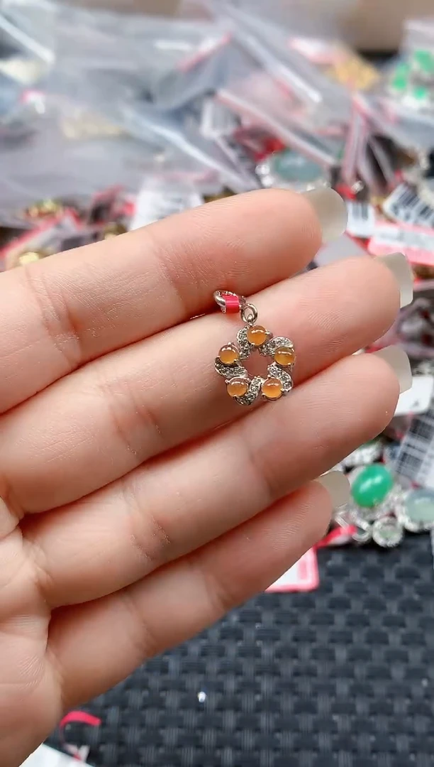 银S925镶嵌戒指翡翠天然A货缅甸翡翠