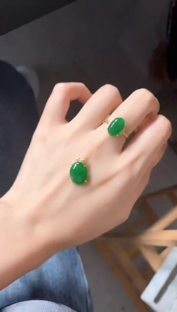 银S925镶嵌戒指翡翠51511